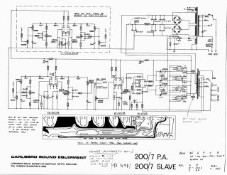 Carlsbro 200 7PA and Slave schematic circuit diagram